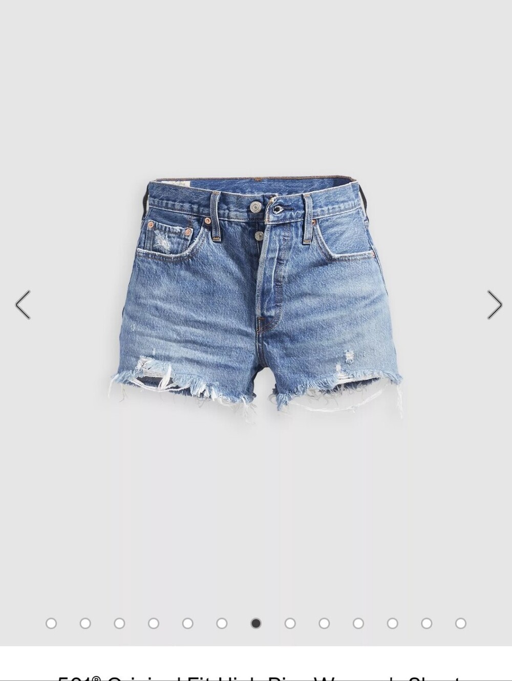 NEW Levi's 501 Classic High Rise Shorts With Button Fly